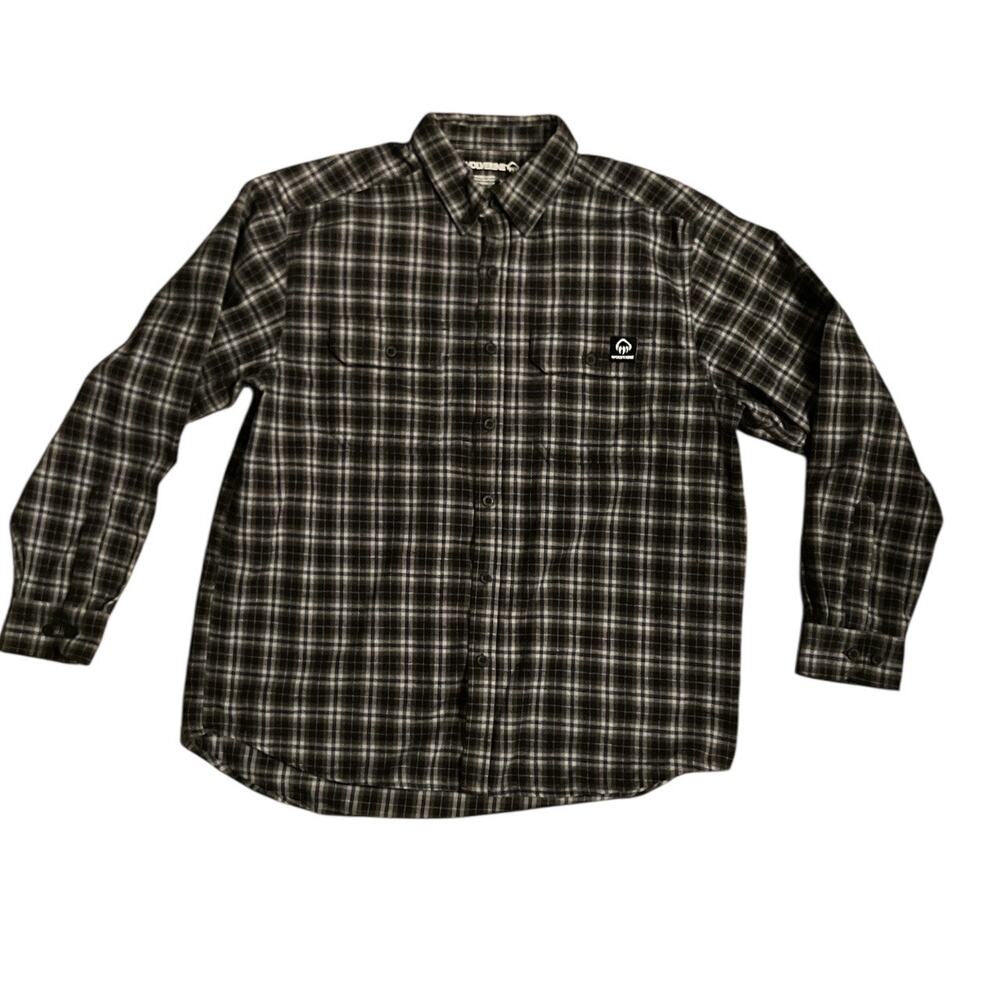 Wolverine Plaid Flannel Shirt XL Workwear Button Up Gray Blue Cotton